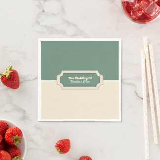 Minimalist Sage Green and Cream Formal Serviette