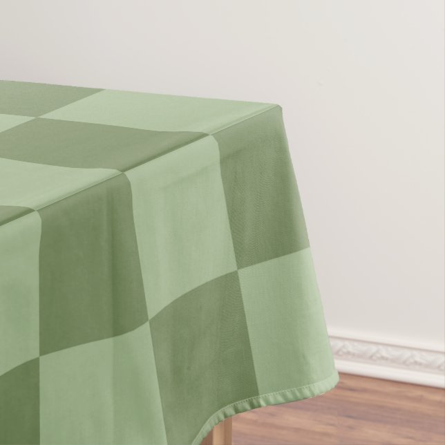Minimalist Sage Green Checkerboard Pattern Tischdecke (Beispiel)