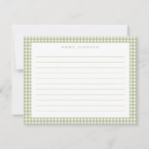 Minimalist Sage Green Gingham Plaid Lined