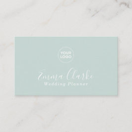Minimalist Sage Green Scan Code Business Card Visitenkarte