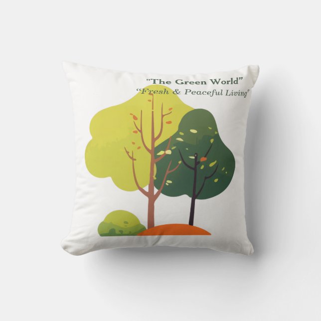 Minimalist Sage Green Tree Pillow Cover  Kissen (Vorderseite)