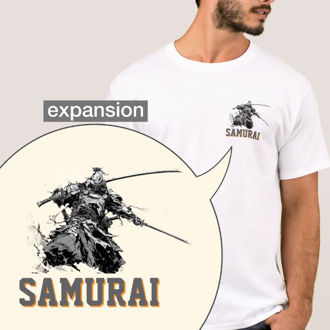 Minimalist Samurai Pocket Size Graphic Custom T-Shirt (Von Creator hochgeladen)