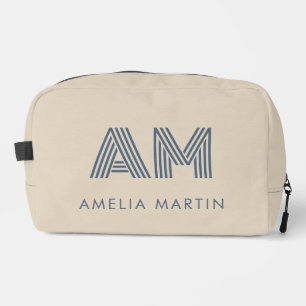 Minimalist Sand-Beige-Monogramm Waschbeutel