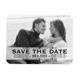 Minimalist Save the Date einfaches Hochzeitsfoto Magnet
