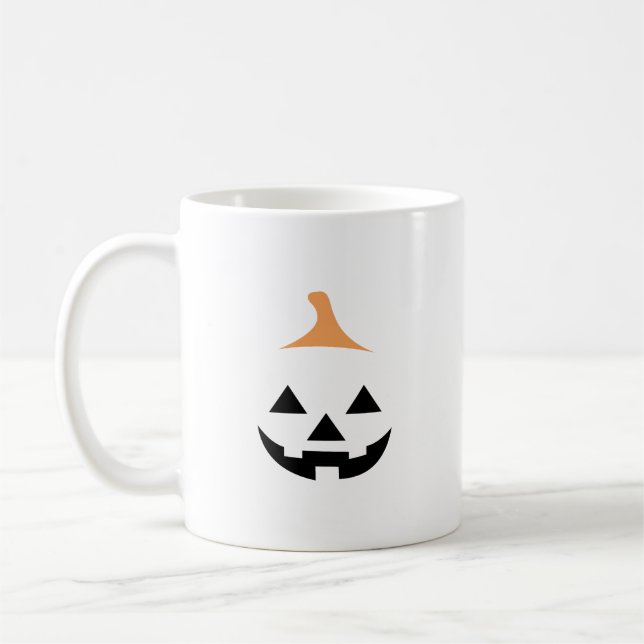Minimalist Scary Pumpkin Kaffeetasse (Links)