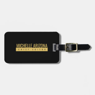 Minimalist Schwarz & Gold Farbton Professionell Mo Gepäckanhänger