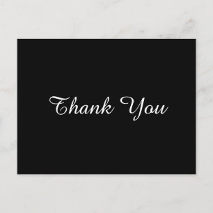 Minimalist Schwarz-Weiß Geschäft Danke Postkarte