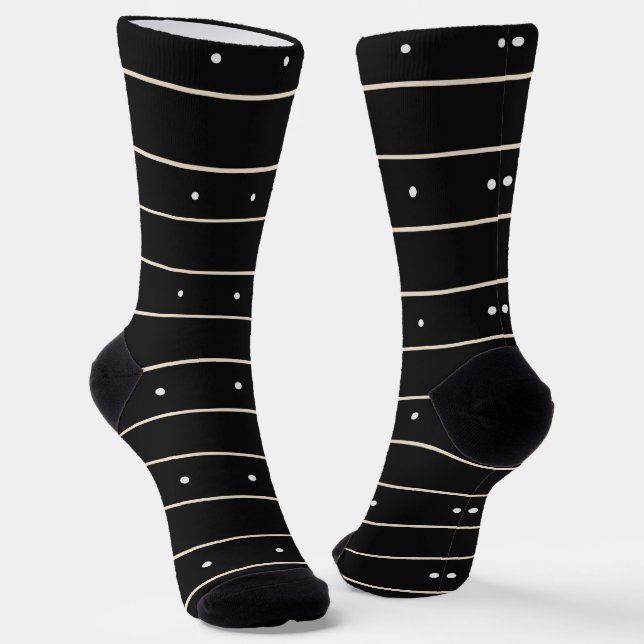 Minimalist Schwarz-Weiß Horizontal Gestreift Mit Socken (Gewinkelt)
