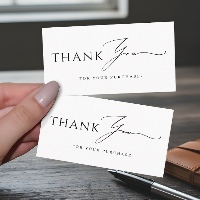 Minimalist Script Branded Modern Thank You Visitenkarte (Von Creator hochgeladen)