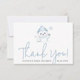 Minimalist Script Typography Winter Baby Shower Dankeskarte