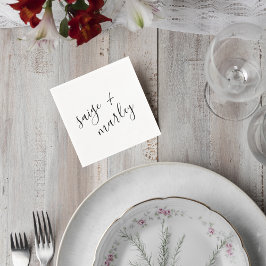 Minimalist Script Wedding Cocktail Napkin Serviette