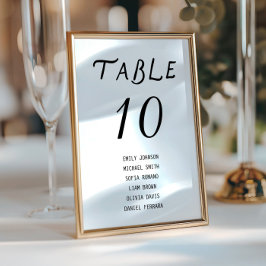 Minimalist Script Wedding Table Number Tischnummer
