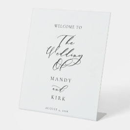 Minimalist Script Wedding Welcome Sign Banner Sockelschild