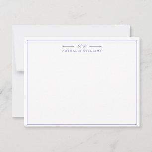 Minimalist Script with Border Monogram Mitteilungskarte