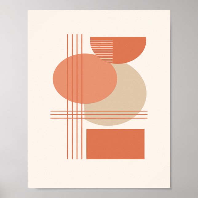 Minimalist Shapes on Soft Cream Background Poster (Vorne)