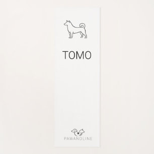 Minimalist Shiba Inu Anpassbar    Paw Line Zen  Yogamatte