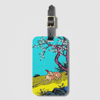 Minimalist Sighthound Silhouette Dog Graphic Gepäckanhänger