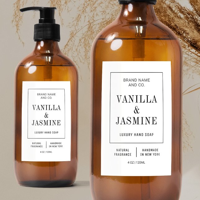 Minimalist Simple Bath Product Waterproof Label Lebensmitteletikett (minimalist apothecary style cosmetic bottle waterproof label with fully editable text & colors)