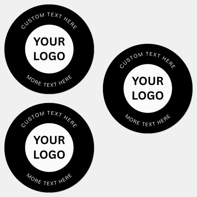 Minimalist Simple Black Custom Business Logo  Etiketten (Gruppe)