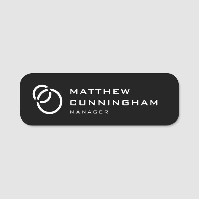 Minimalist Simple Elegant Modern Logo Namensschild (Vorderseite)