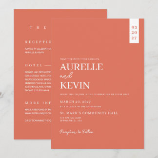 Minimalist Simple Elegant QR Code Wedding Einladung