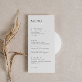 Minimalist Simple Font Wedding Menu Card Menükarte