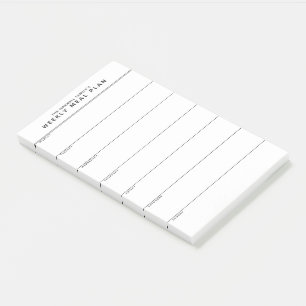 Minimalist Simple Meal Planning Post-it Notes Klebezettel