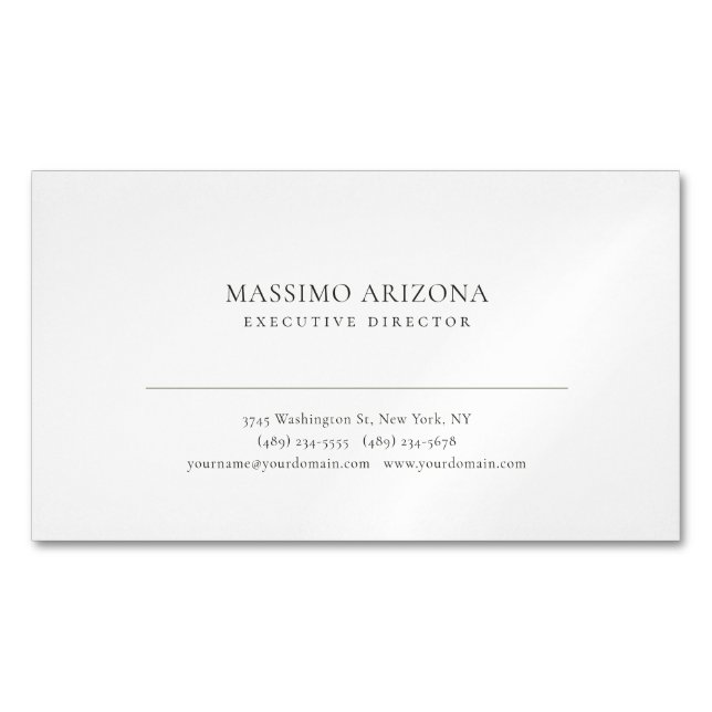 Minimalist Simple Plain Magnetische Visitenkarte (Vorderseite)