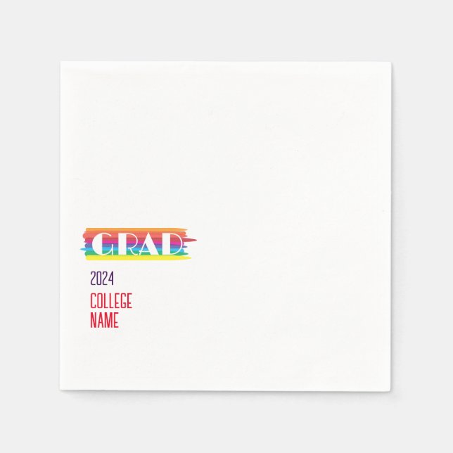 Minimalist simple rainbow graduate  serviette (Vorderseite)
