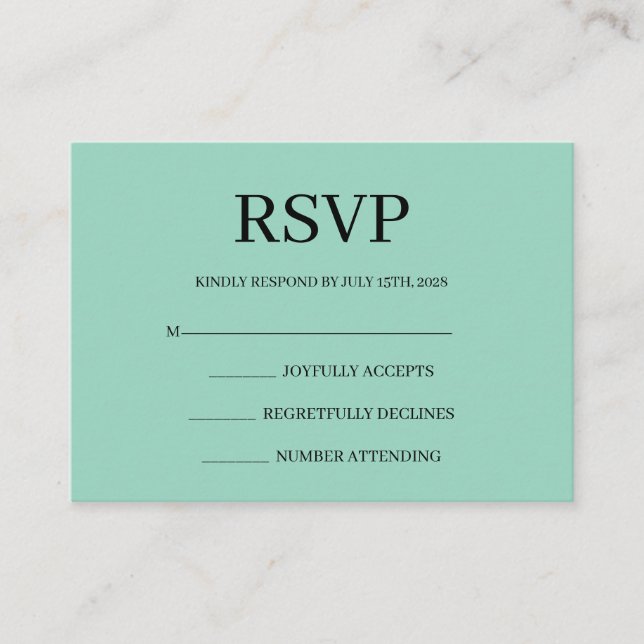 Minimalist Simple Wedding RSVP Enclosure Card Begleitkarte (Vorderseite)