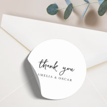 Minimalist Simple White Thank You Wedding