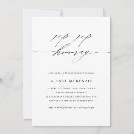 Minimalist Sip Sip Hooray Bridal Shower Invitation Einladung