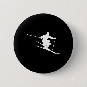 Minimalist Skifahrer Freestyle Skifahren Apres Ski Button