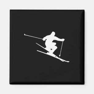 Minimalist Skifahrer Freestyle Skifahren Apres Ski Magnet