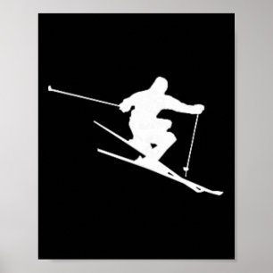 Minimalist Skifahrer Freestyle Skifahren Apres Ski Poster