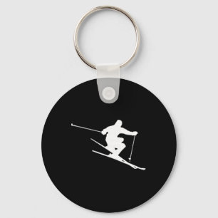 Minimalist Skifahrer Freestyle Skifahren Apres Ski Schlüsselanhänger