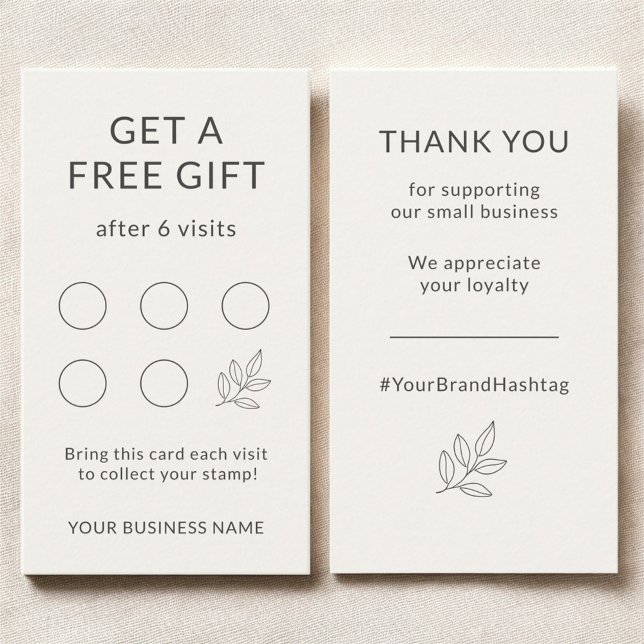 Minimalist Small Business Branding Loyalty Card Visitenkarte (Von Creator hochgeladen)