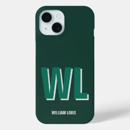 Minimalist Smaragdgrün personalisierte Monogramm Case-Mate iPhone Hülle