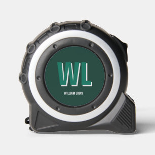 Minimalist Smaragdgrün personalisierte Monogramm  Maßband