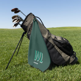 Minimalist Smaragdgrün personalisiertes Monogramm Golfhandtuch