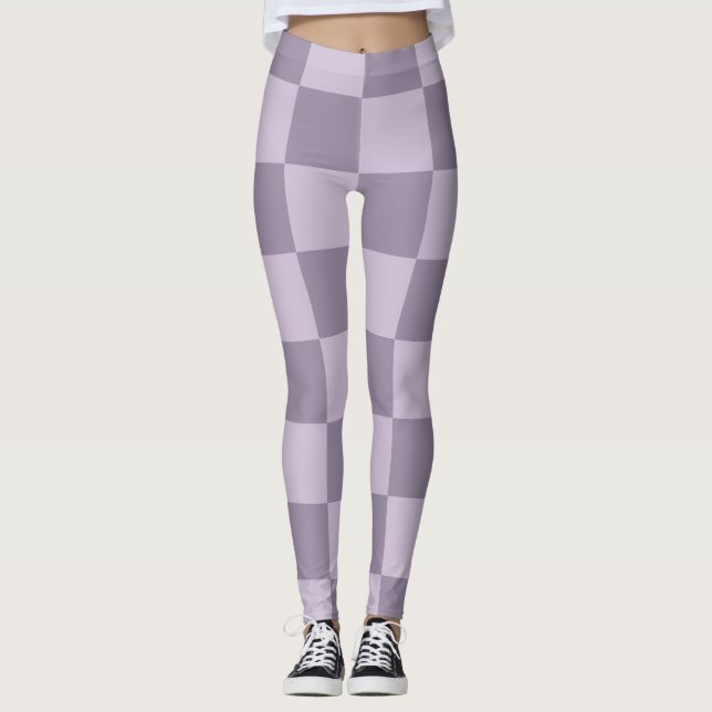 Minimalist Soft Lavender Checkerboard Pattern  Leggings (Vorderseite)