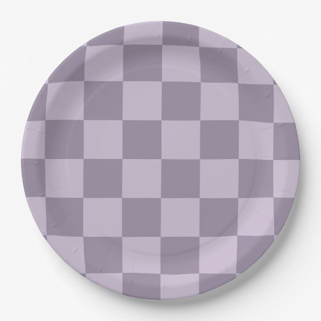 Minimalist Soft Lavender Checkerboard Pattern  Pappteller (Vorderseite)