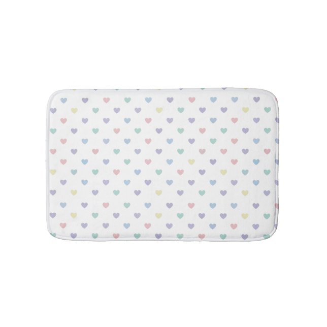 Minimalist Soft Pastel Heart Pattern   Badematte (Vorderseite)