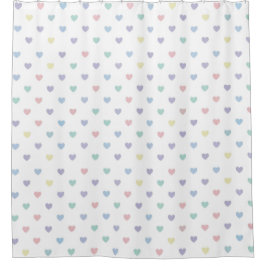 Minimalist Soft Pastel Heart Pattern   Duschvorhang