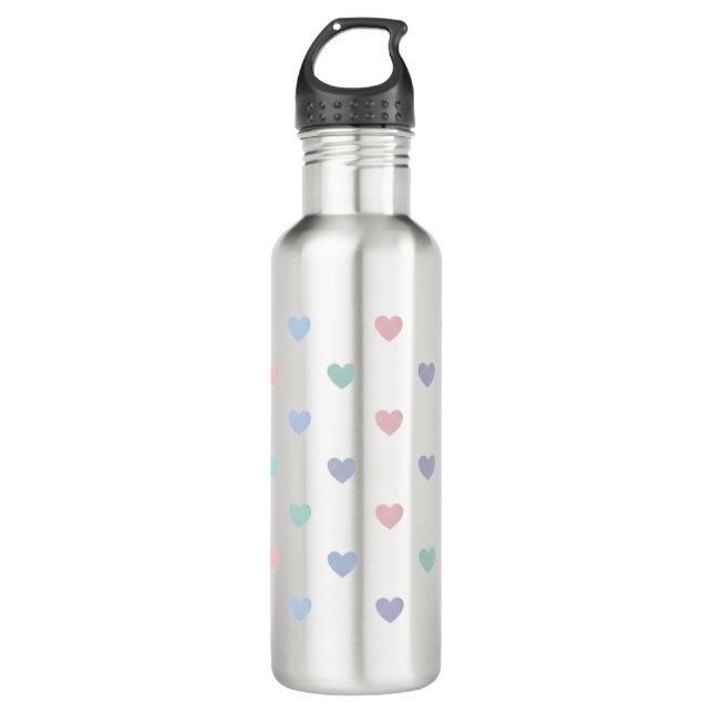 Minimalist Soft Pastel Heart Pattern   Edelstahlflasche (Vorderseite)