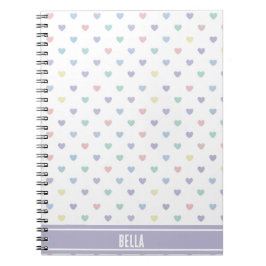 Minimalist Soft Pastel Heart Pattern Personalized Notizblock