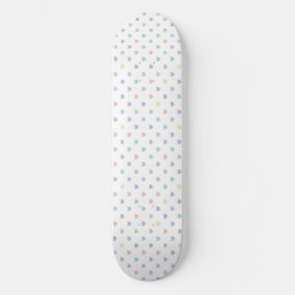 Minimalist Soft Pastel Heart Pattern   Skateboard