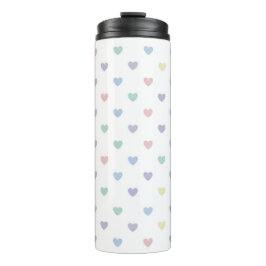 Minimalist Soft Pastel Heart Pattern   Thermosbecher