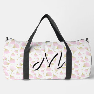 Minimalist Soft Pastel-Rosa Initial Reise Duffle Bag
