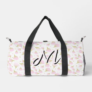 Minimalist Soft Pastel Rosé Initial Reise Duffle Bag